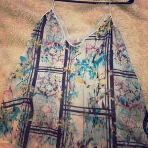 Floral spaghetti strap tank top